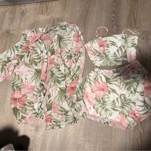 Lulu's Pink and Green Floral Set
